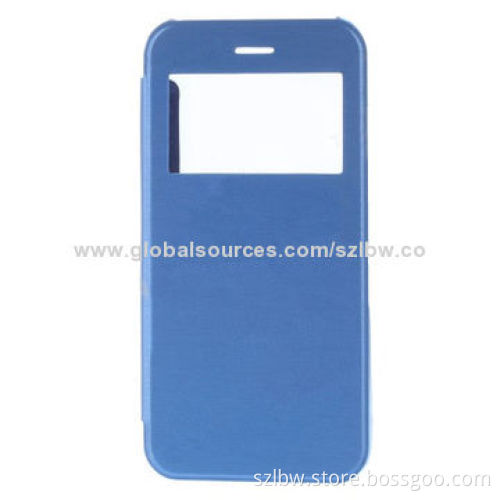 S-view Flip Leather Back Cover for iPhone 6 with Open Window Sleep Function
